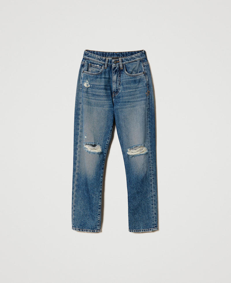 Straight fit jeans with rips