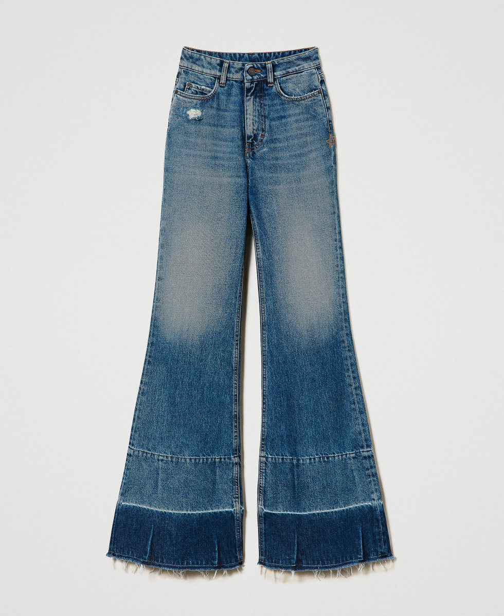 Bottom of jeans frayed store