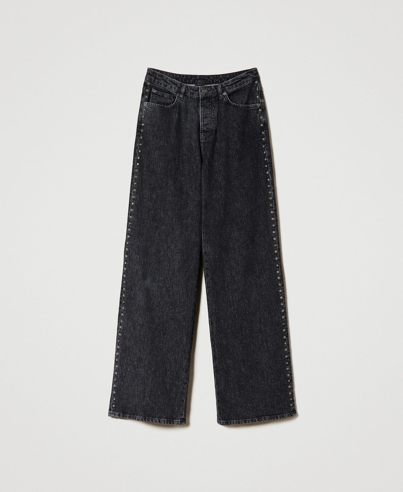 Jeans wide leg con ricamo