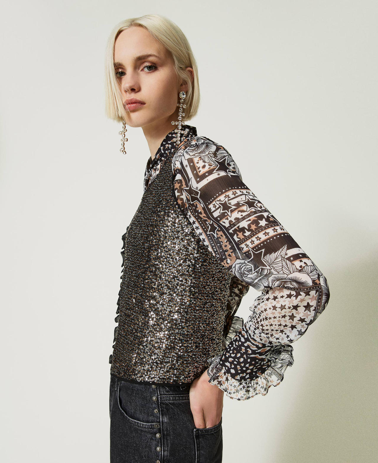 Zara sequin top sales
