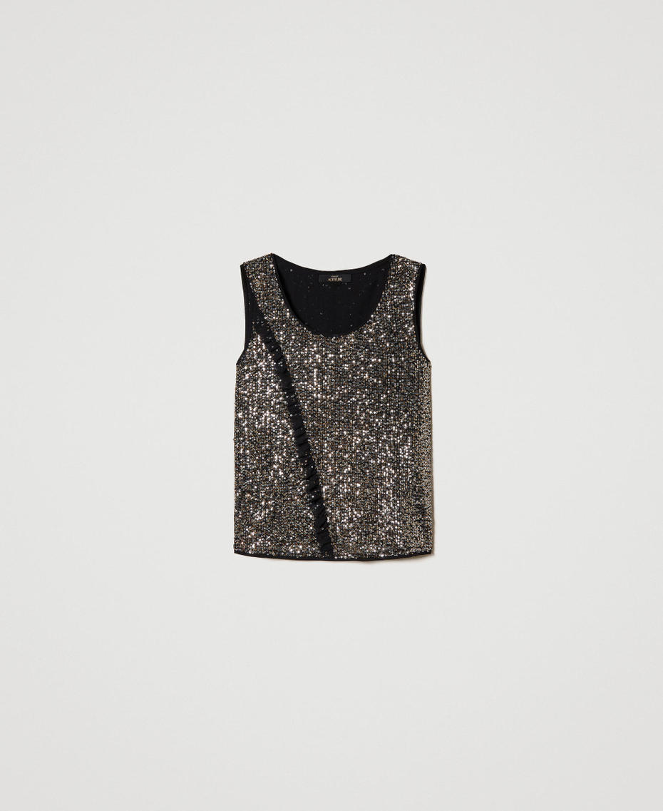 Full sequin top Black Woman 232AP2423_00006_S0