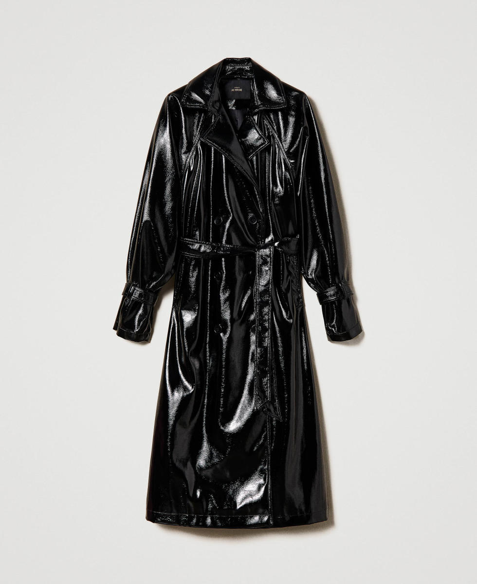 Vinyl hot sale long coat