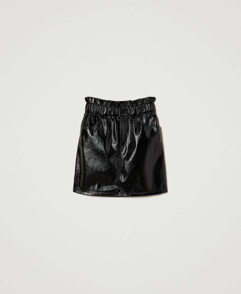 Mini-jupe en vinyle Noir Femme 232AP2441-0S