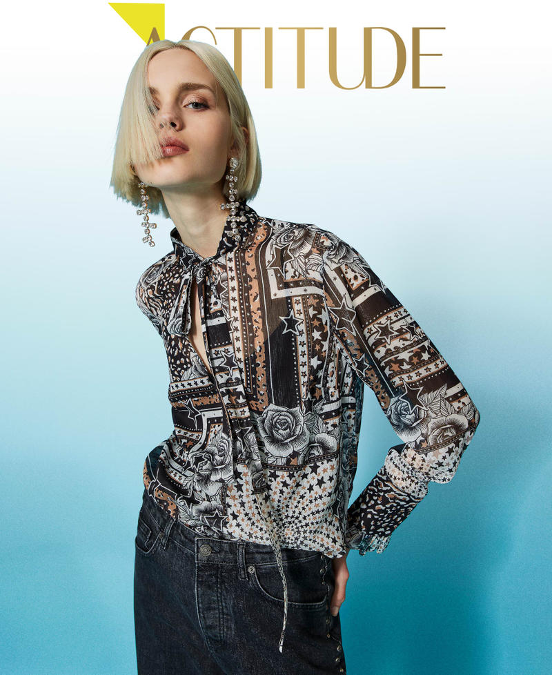 Blouse en crépon imprimé