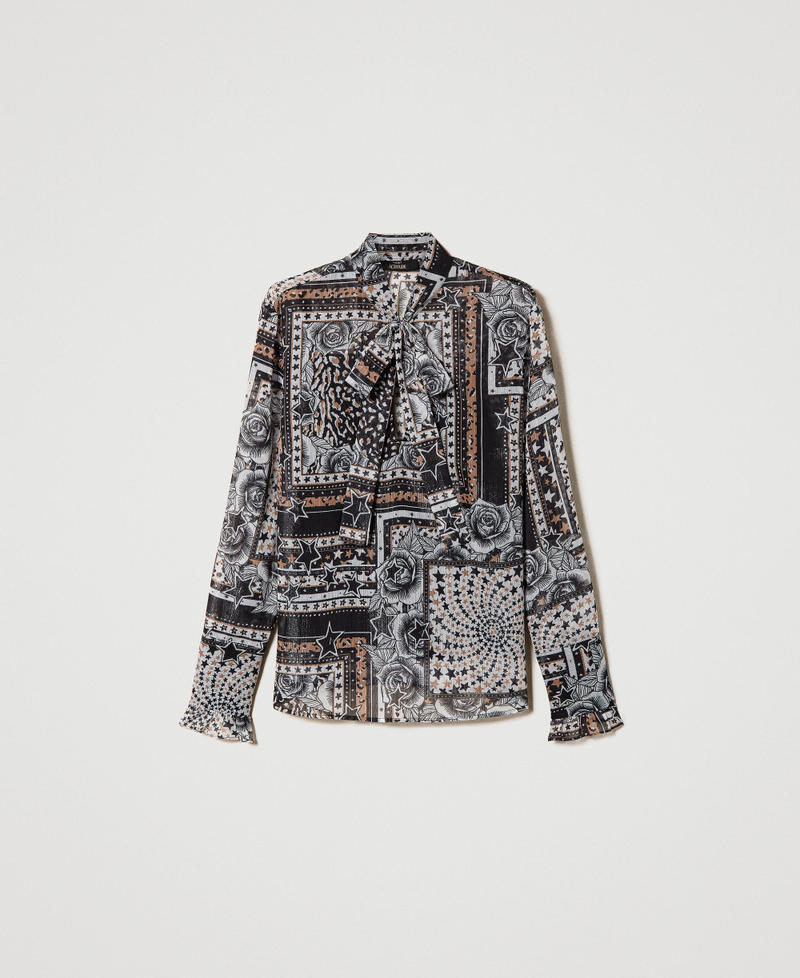 Printed creponne blouse