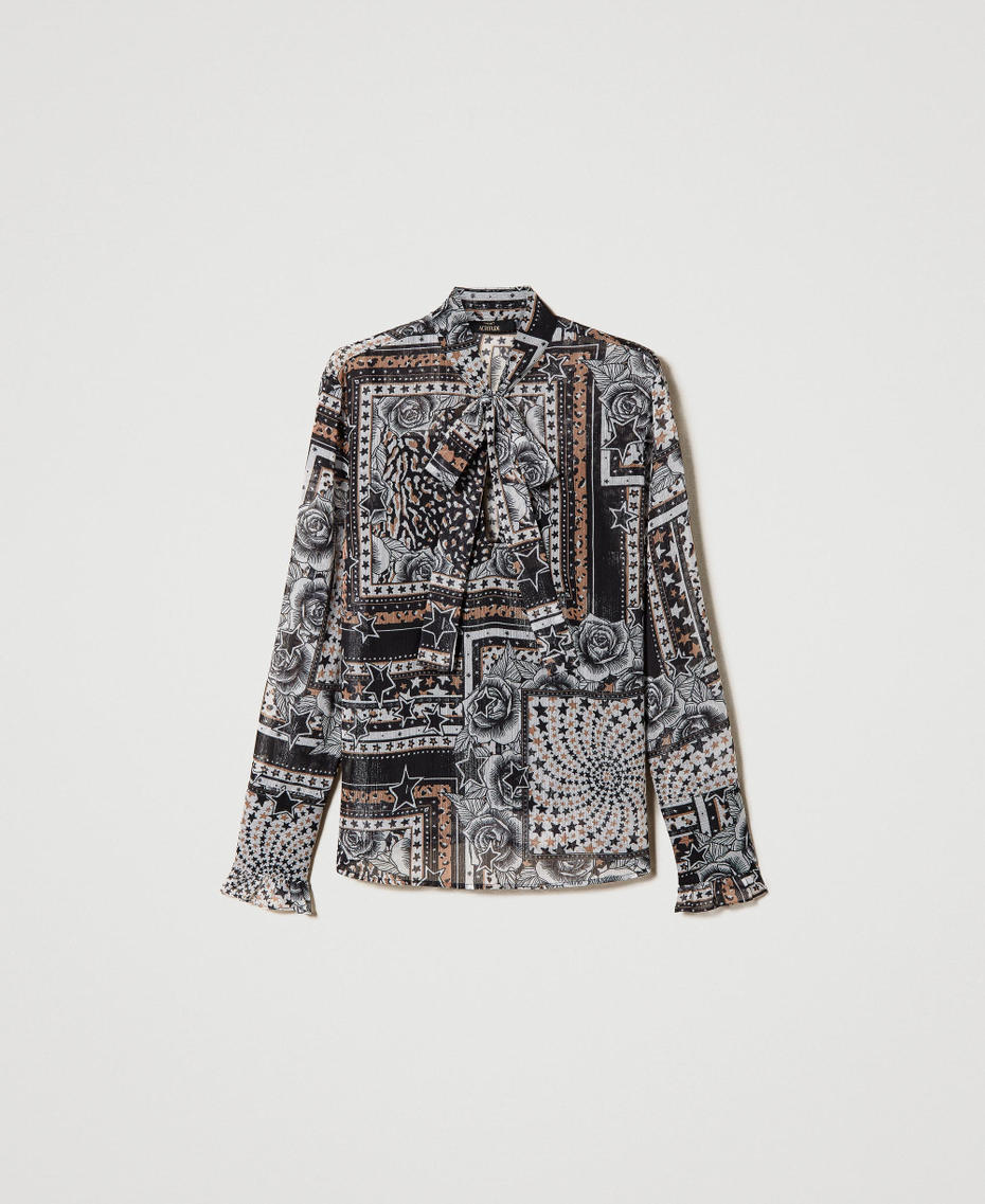 Printed creponne blouse