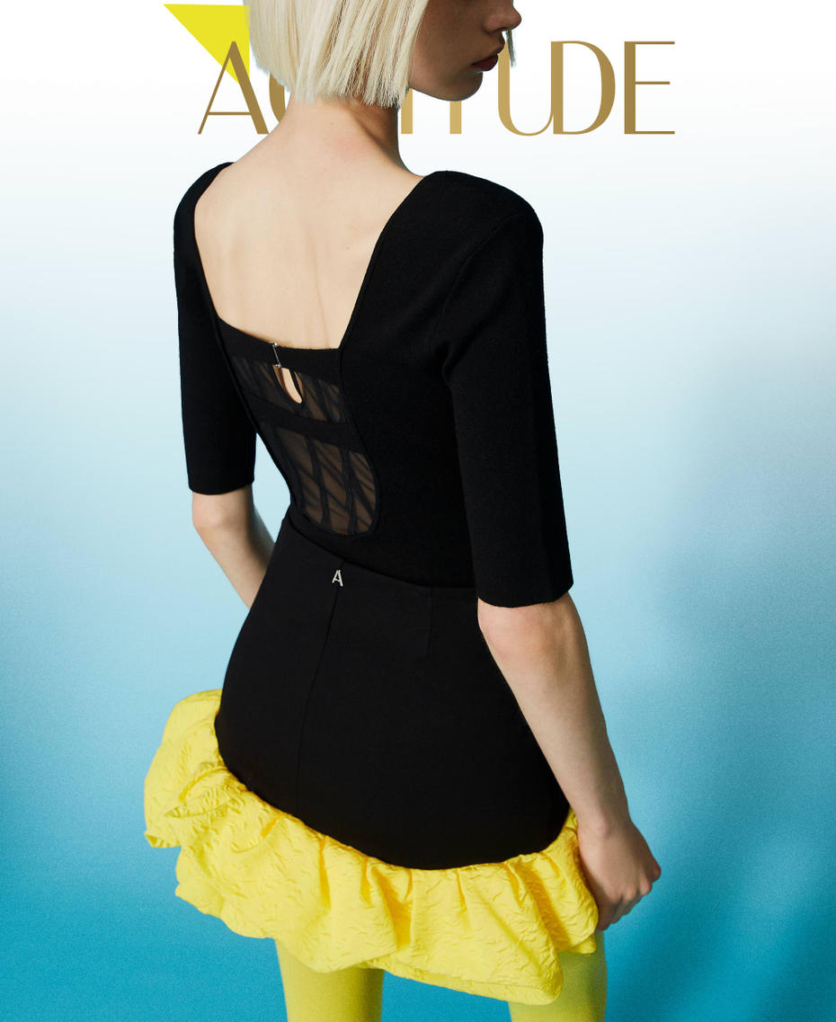 Maglia con inserti in tulle