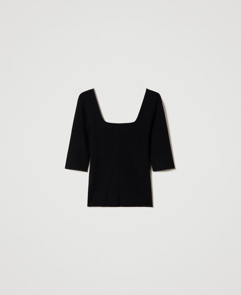 Maglia con inserti in tulle