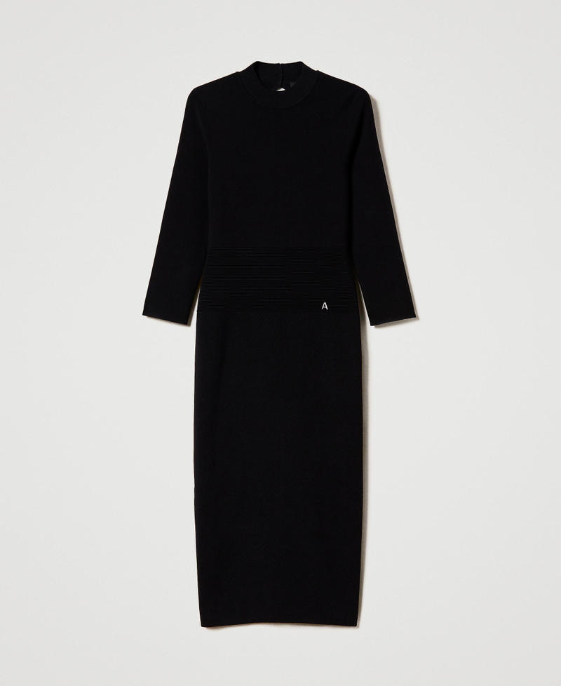 Robe midi en maille avec découpe