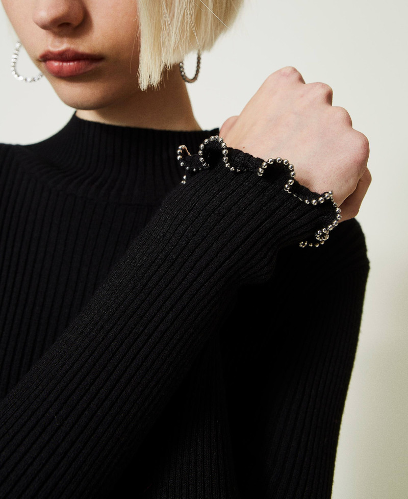 Silverly Bracciale Largo In Argento 925 Con Perline A Fiore - 19 Cm - Regalo Con Panno Lucidante - 2