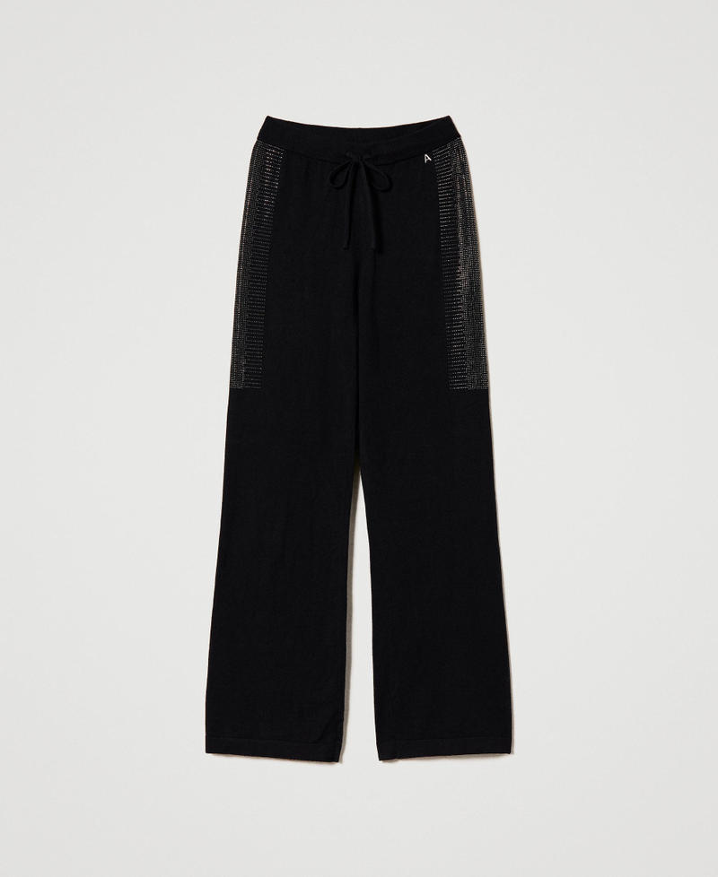 Knit trousers with studs Black Woman 232AP3132-0S