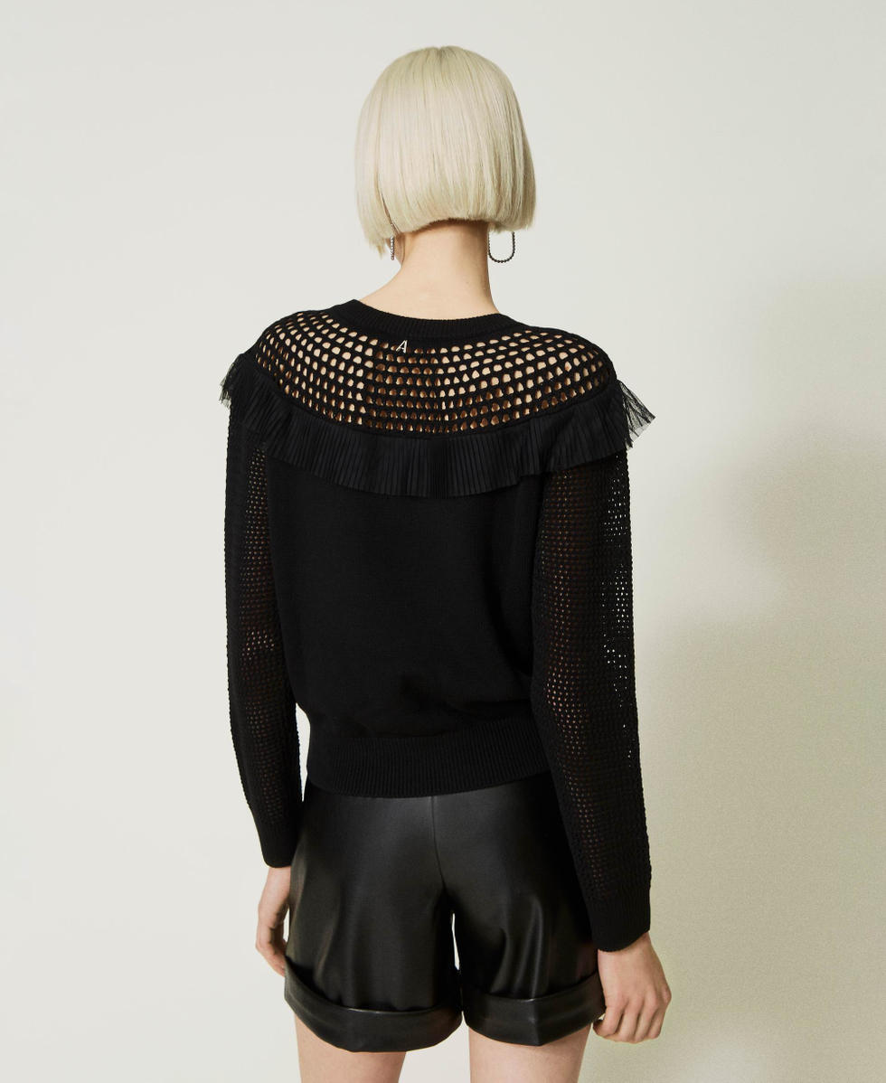 Pullover aus Wollmischung mit T&uuml;ll