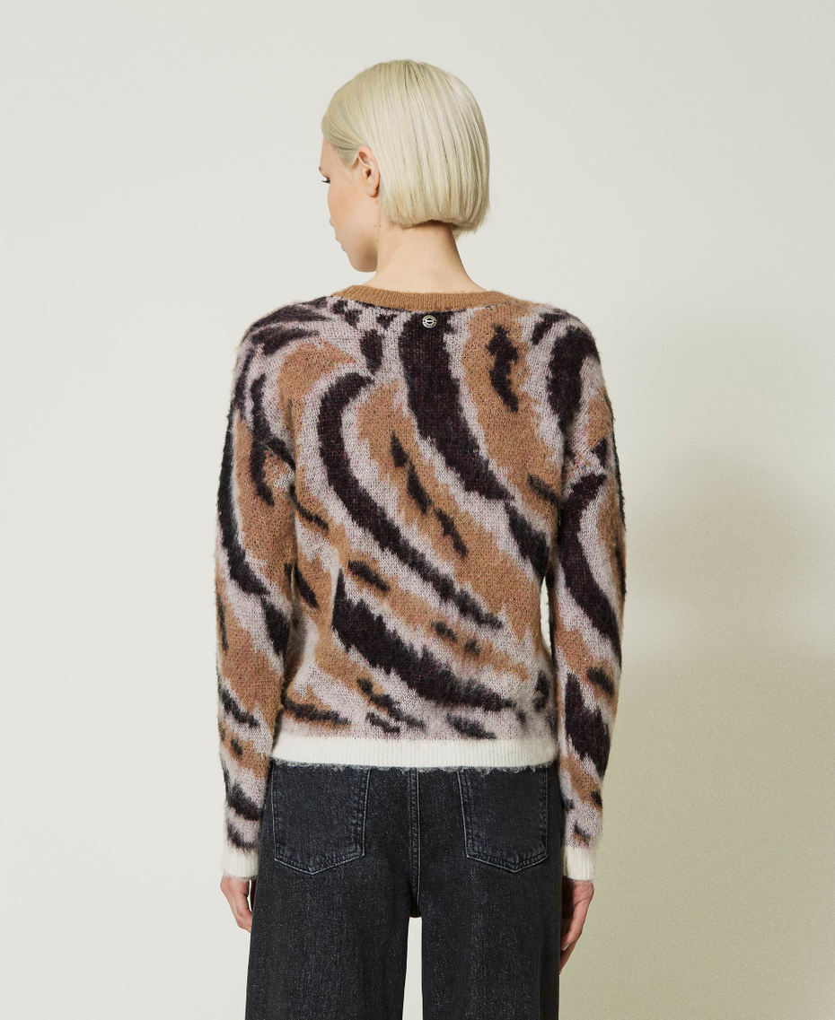 Maxi pull jacquard en mohair mélangé