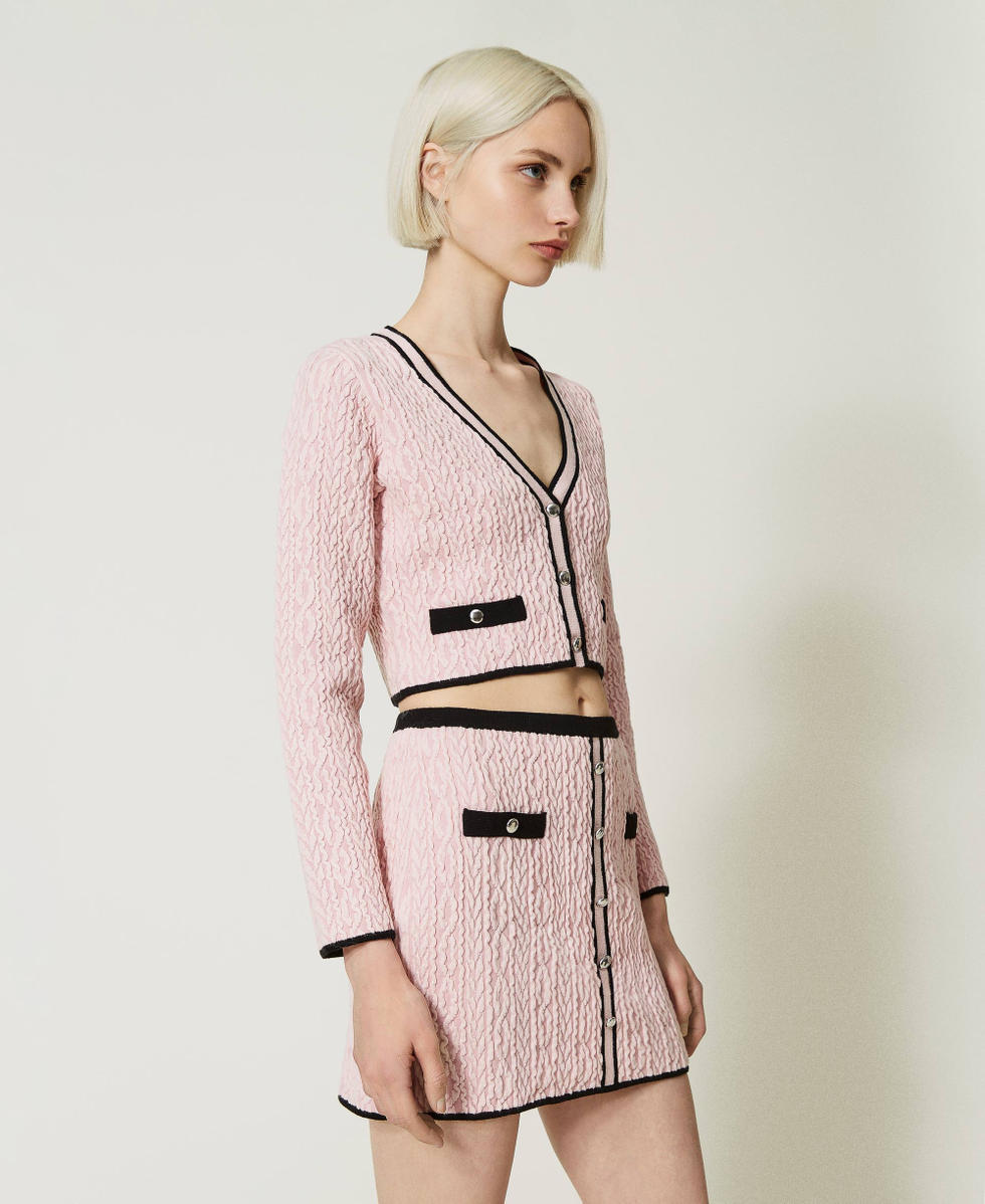 Mini-jupe jacquard avec torsades