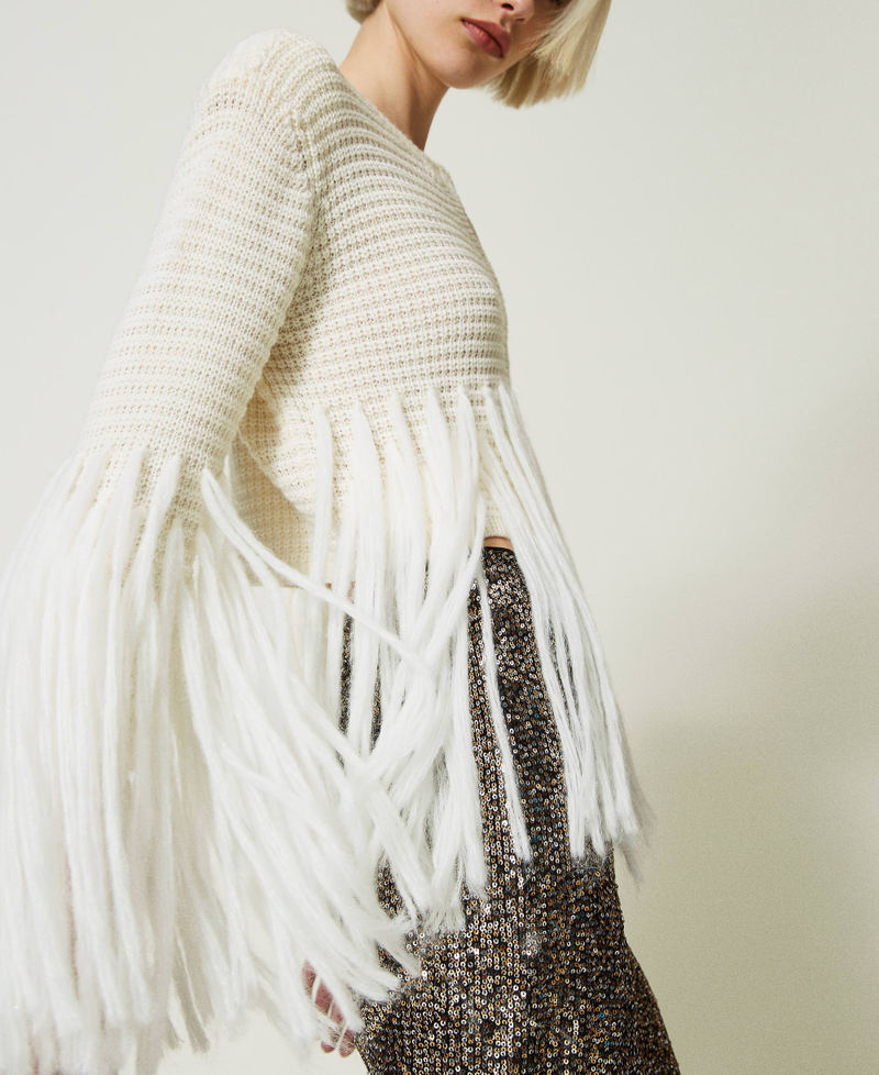 Blouson en laine mélangée avec franges Lys Femme 232AP3300-03