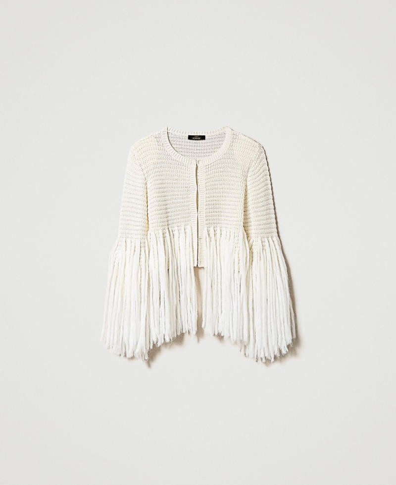 Blouson en laine mélangée avec franges