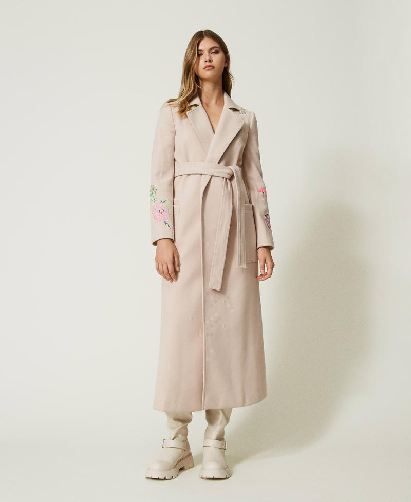 MYFO Wool cloth coat with embroideries Gray Morn Woman 232AQ2020-02