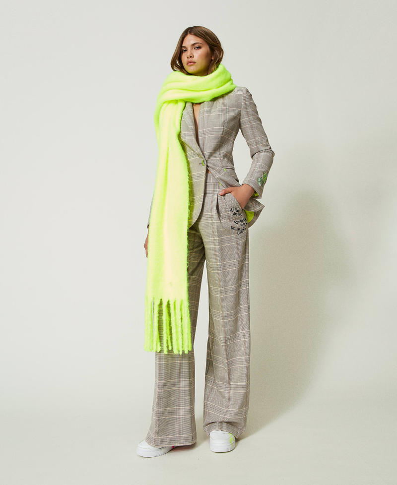 Glen plaid MYFO blazer with embroideries