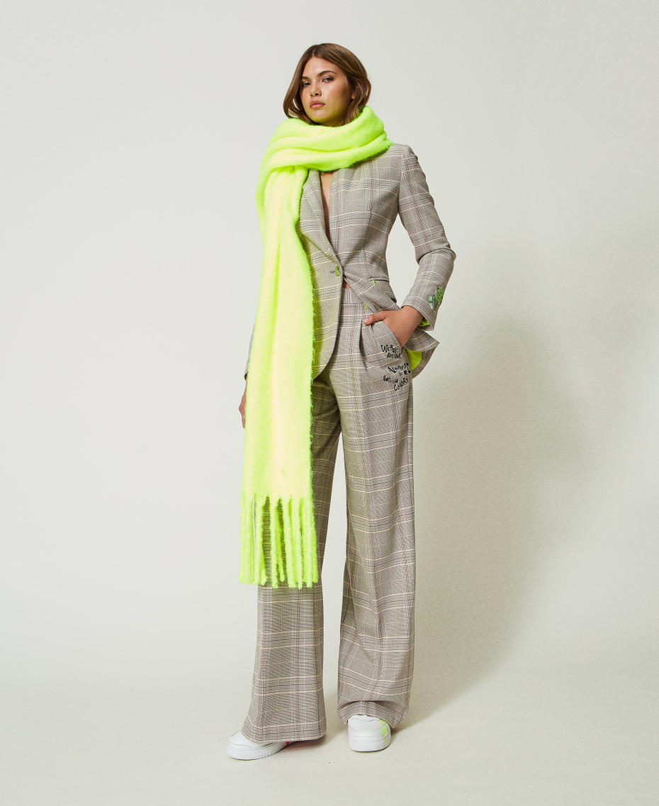 Glen plaid MYFO trousers with embroideries