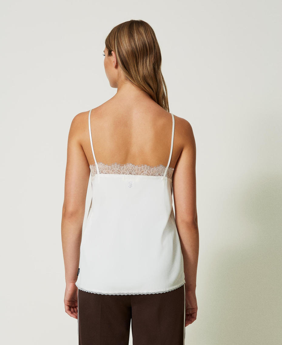 Top MYFO avec dentelle et strass all-over
