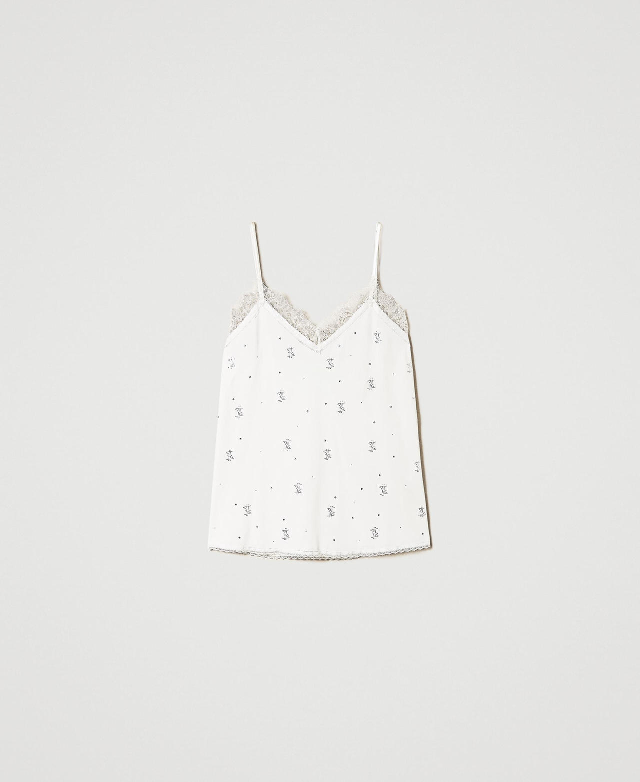 Top MYFO avec dentelle et strass all-over