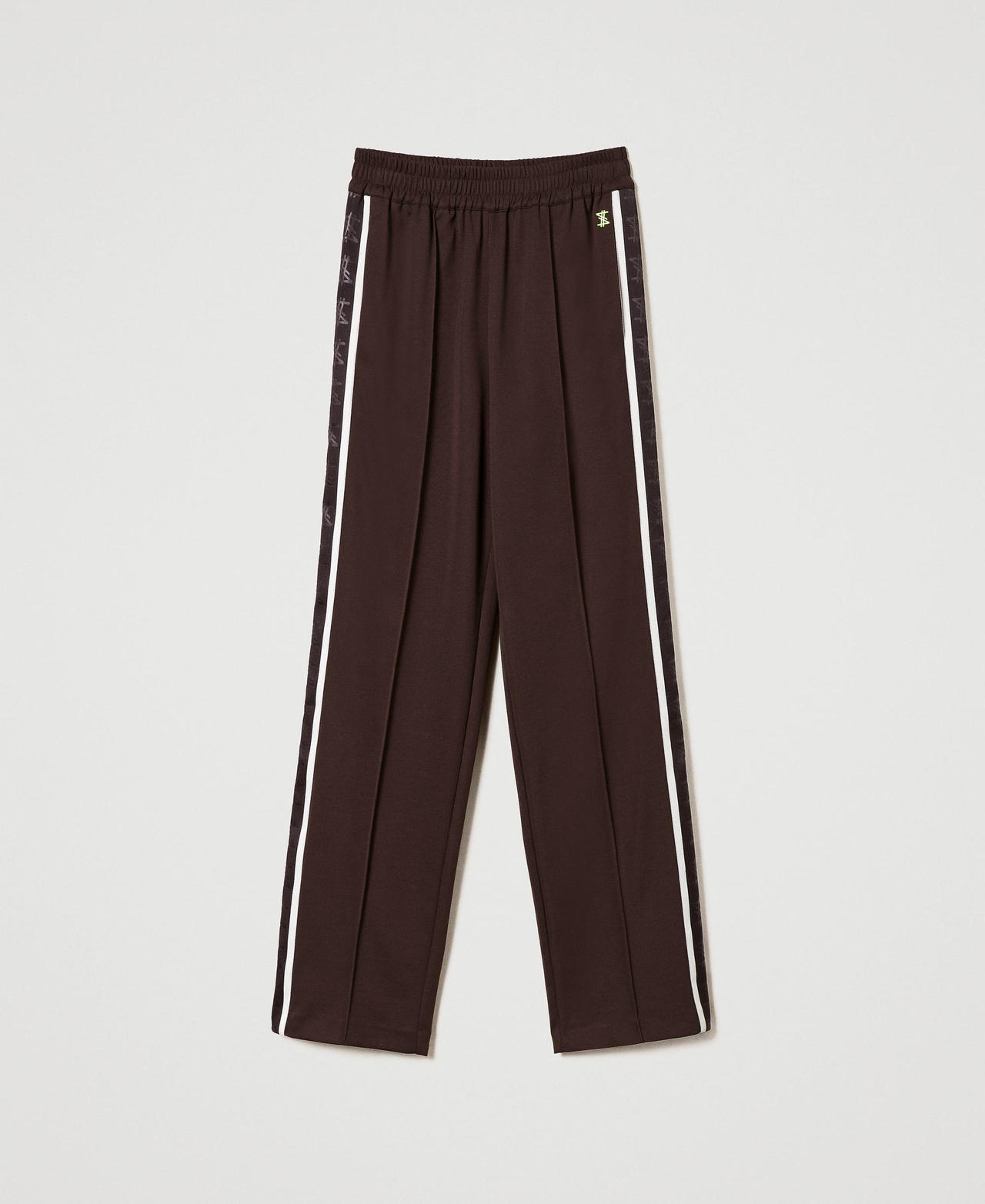 MYFO trousers with printed bands Black Chocolate Woman 232AQ2071-0S