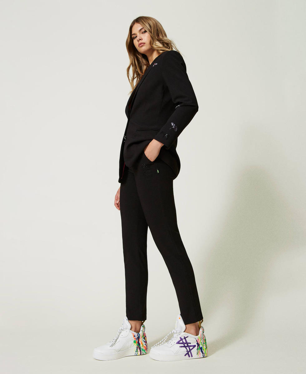 Black Pantsuit for Business Women, Tall Women Pants and Blazer Suit Set for  Business Meetings, Black Formal Pantsuit Females -  Finland