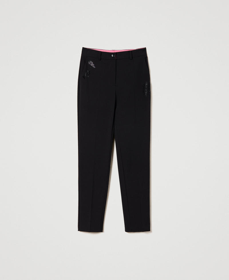 MYFO cigarette trousers with rhinestones