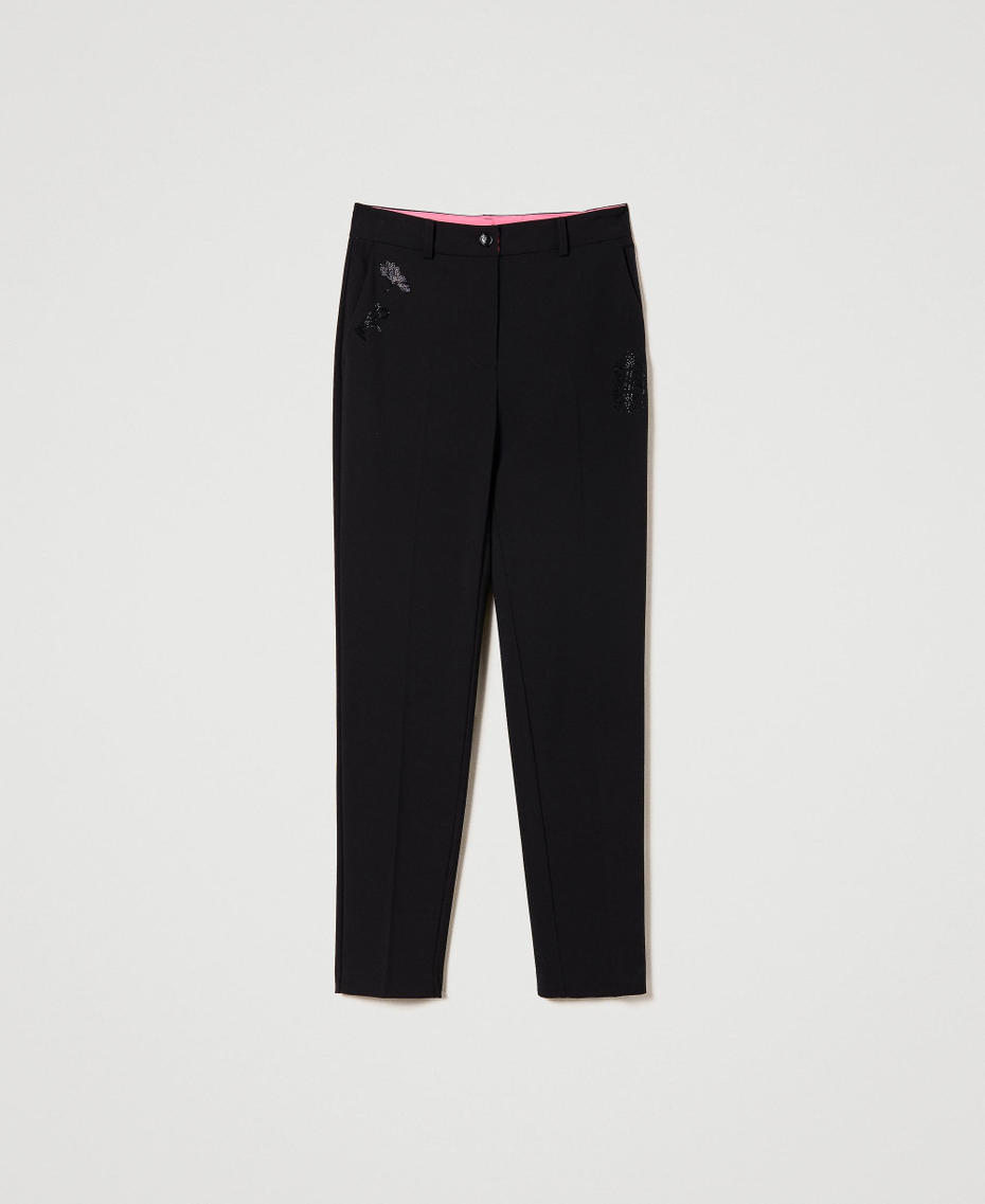 MYFO cigarette trousers with rhinestones