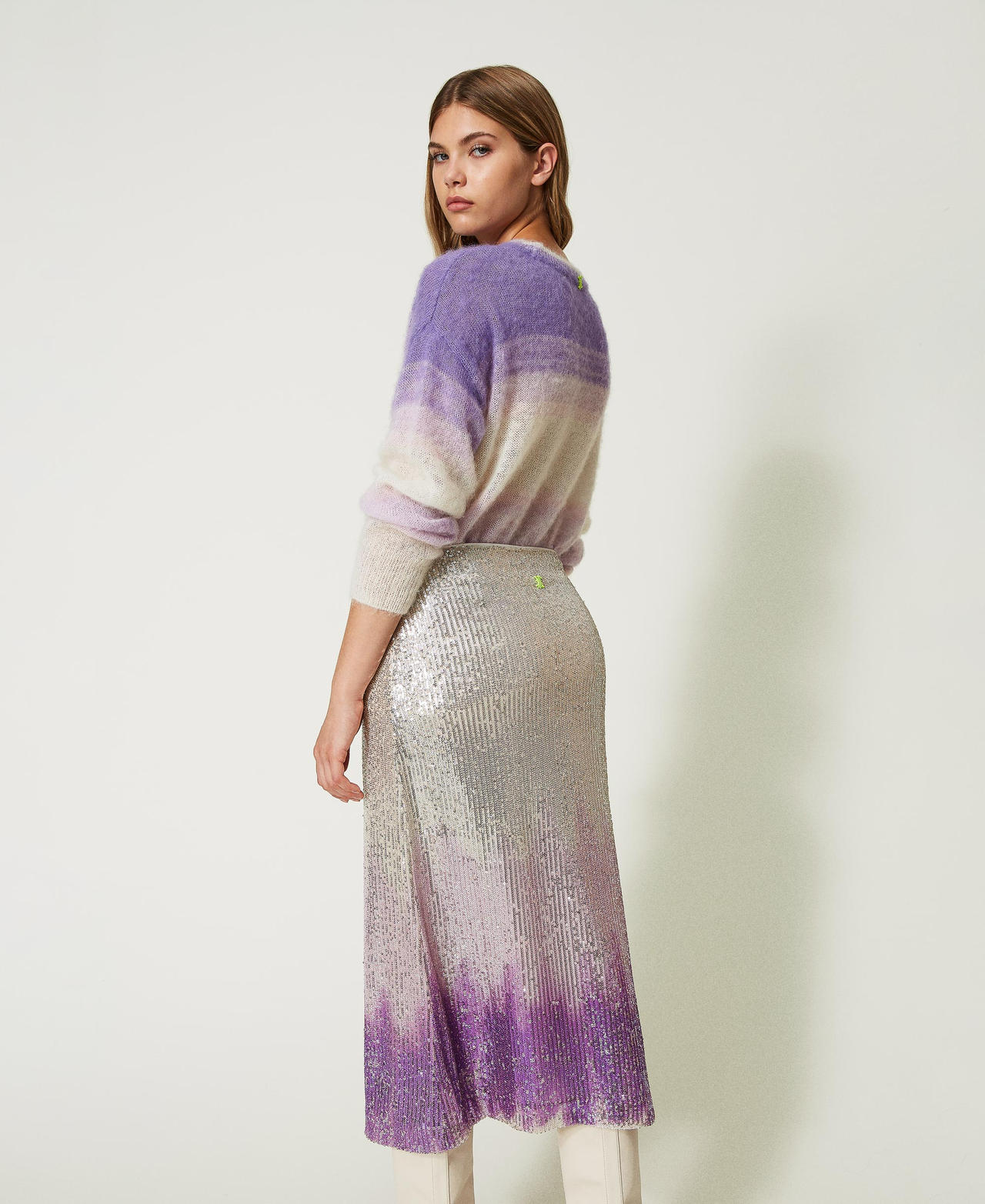 MYFO full sequin midi skirt Purple Anemone Woman 232AQ2130-03