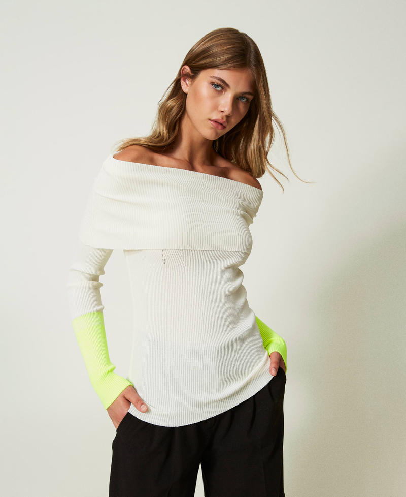 Fitted MYFO jumper with neon coloured details