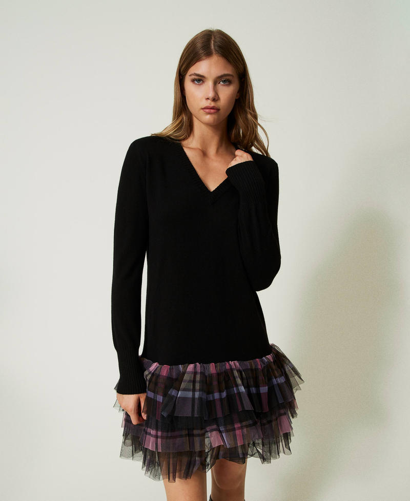 Short MYFO dress with printed tulle
