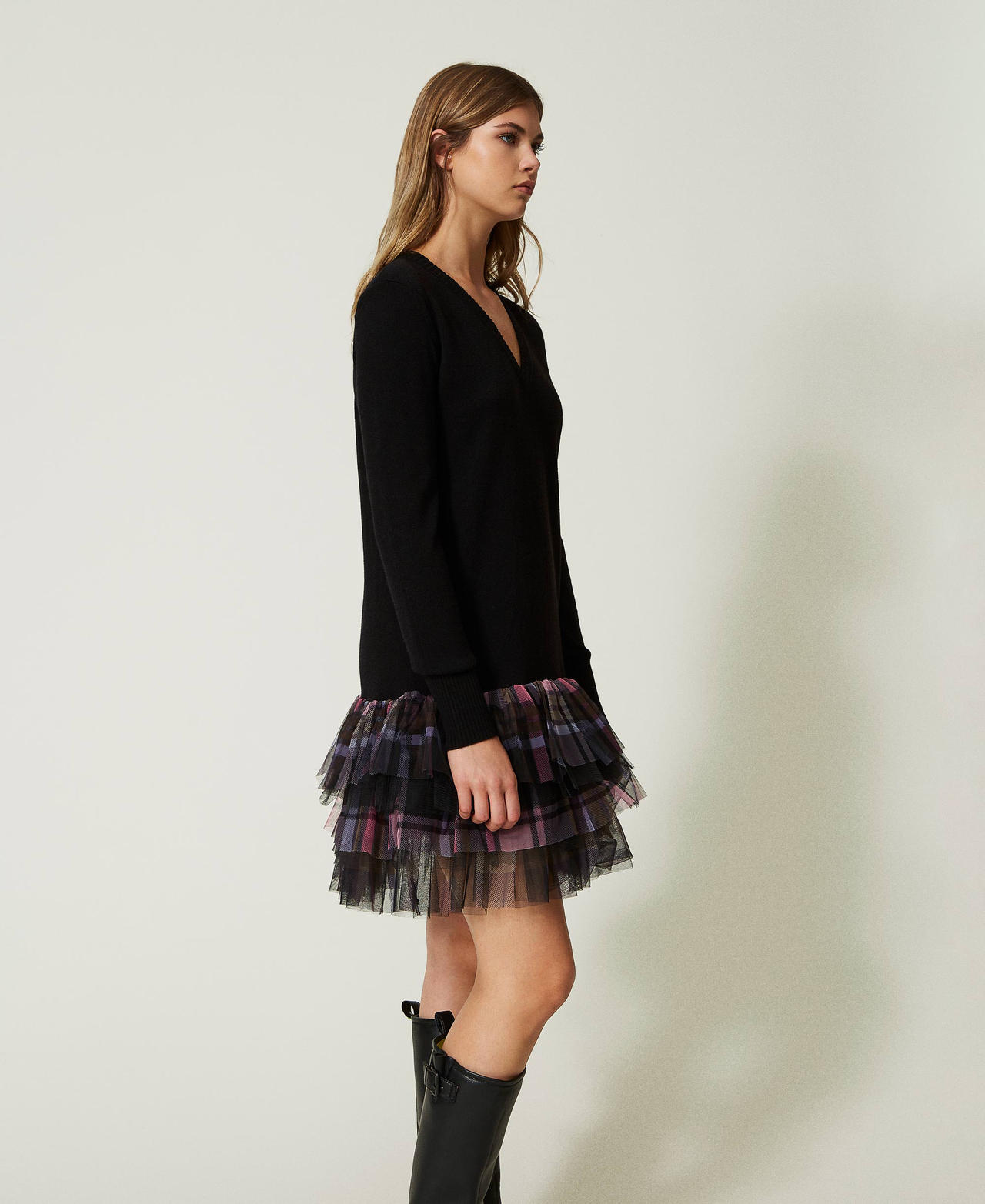 Short MYFO dress with printed tulle