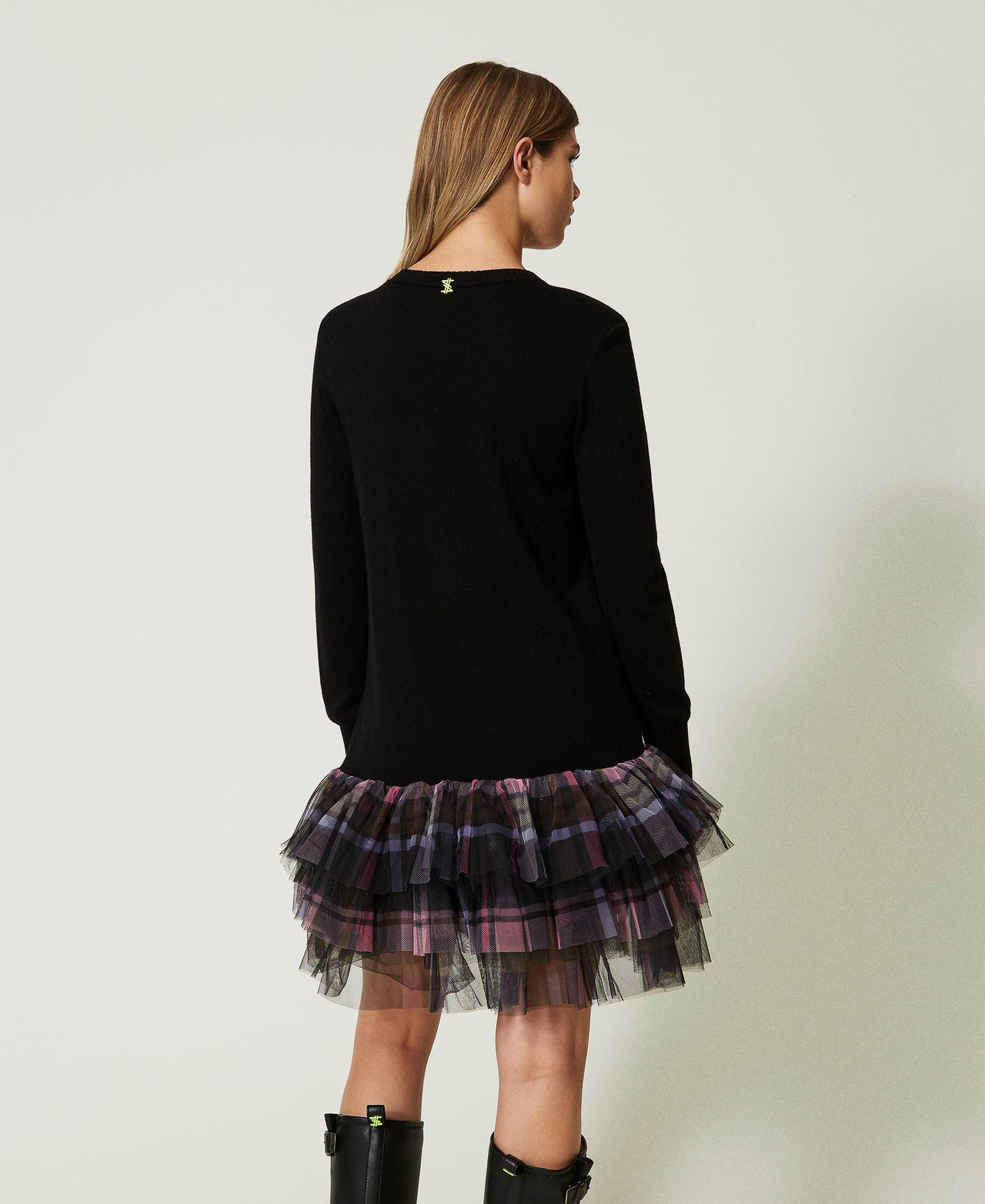 Abito corto MYFO con tulle stampato