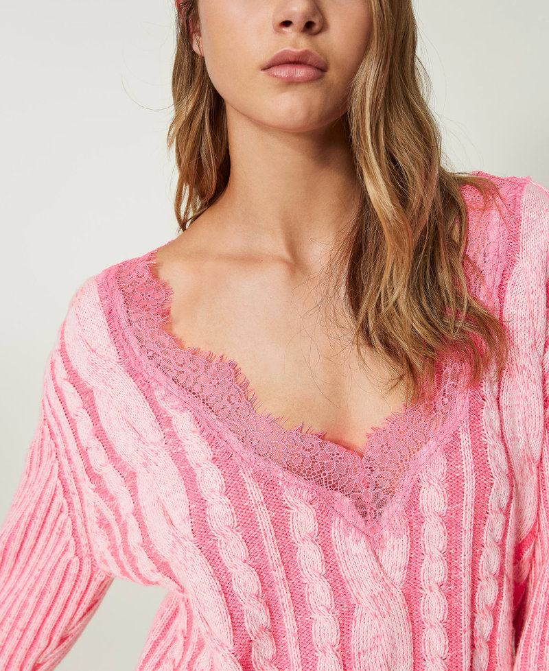 MYFO cable knit maxi jumper with lace