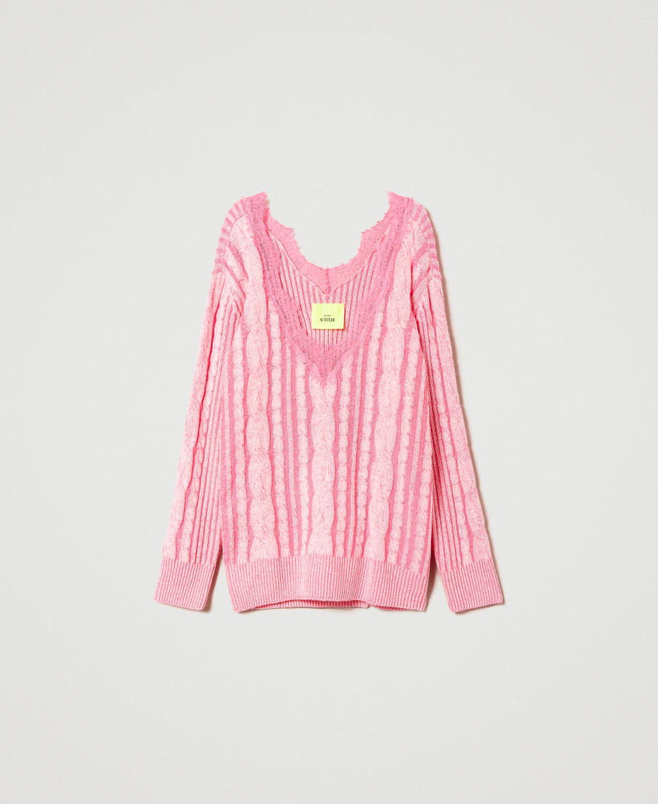 Maxi pull MYFO torsad&eacute; avec dentelle