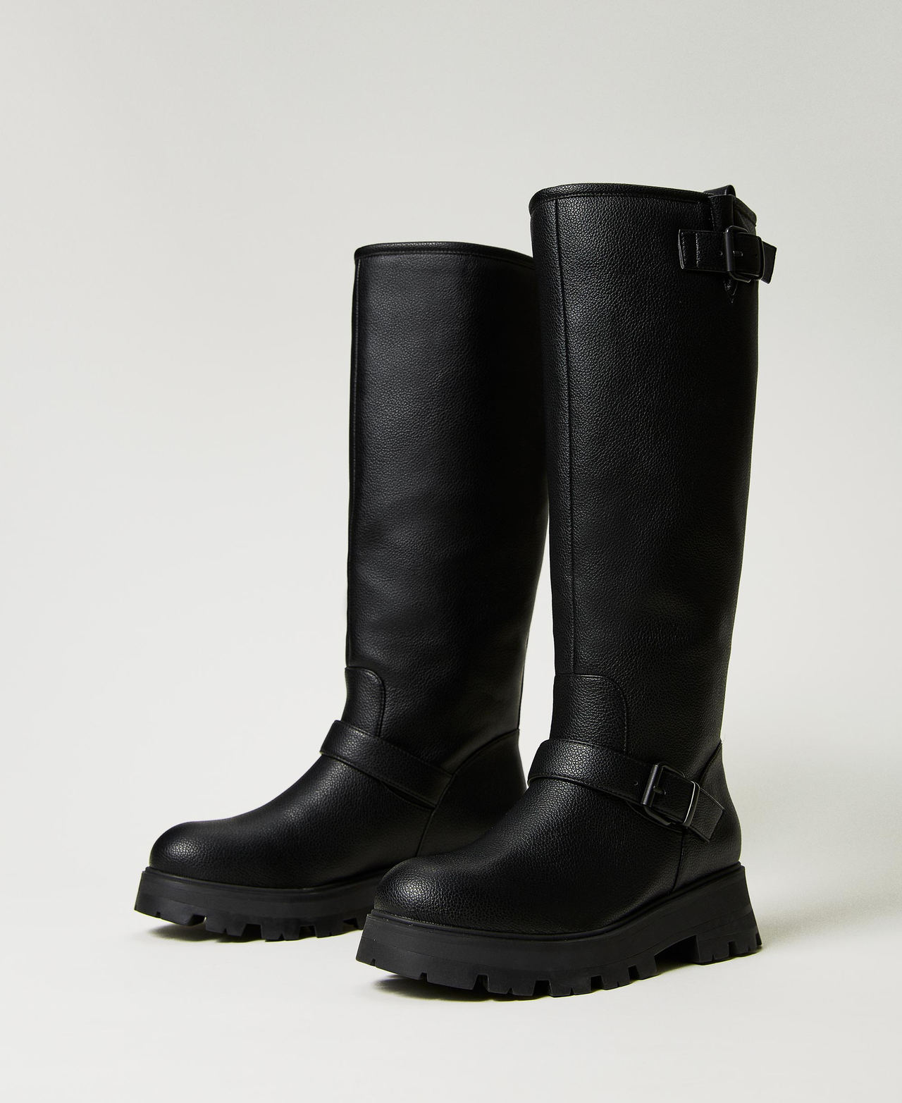 MYFO biker boots with buckles Black Woman 232AQP770-02