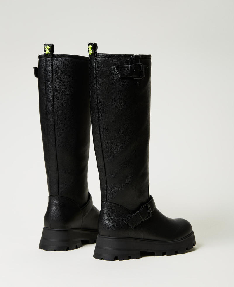 MYFO biker boots with buckles Black Woman 232AQP770-03