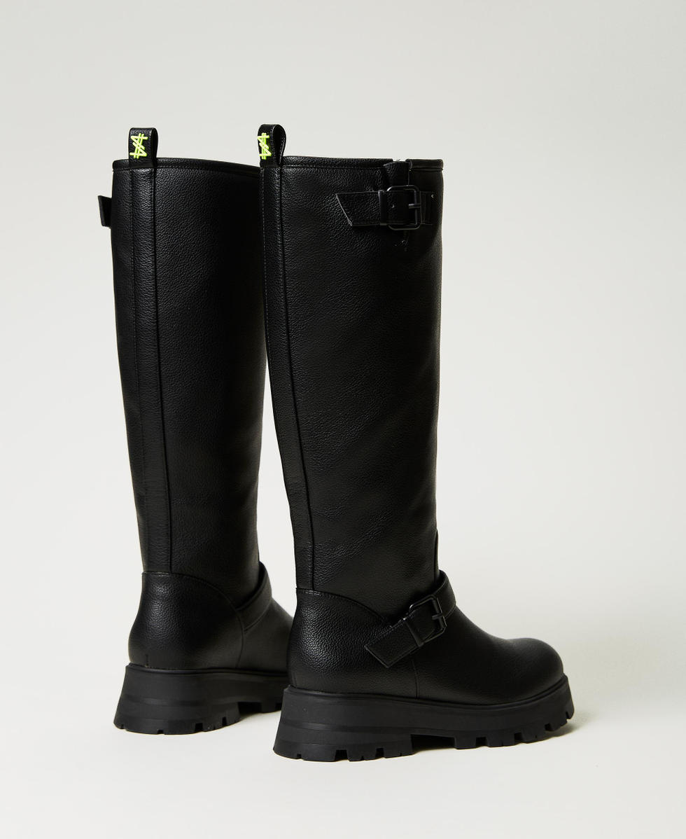 MYFO biker boots with buckles Woman Black TWINSET Milano