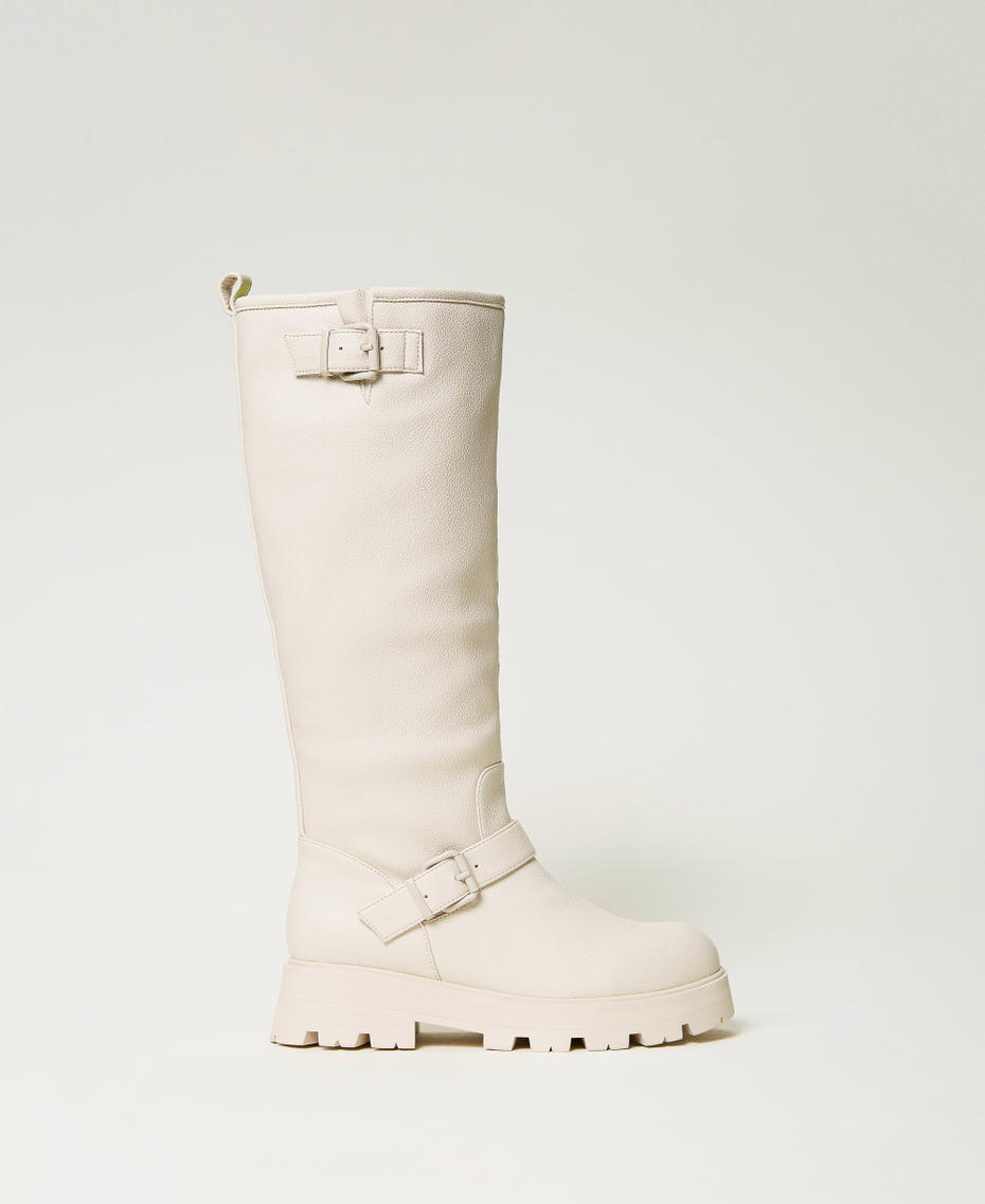 MYFO biker boots with buckles White Snow Woman 232AQP770_00282_01