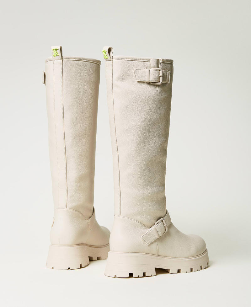 MYFO biker boots with buckles White Snow Woman 232AQP770_00282_03