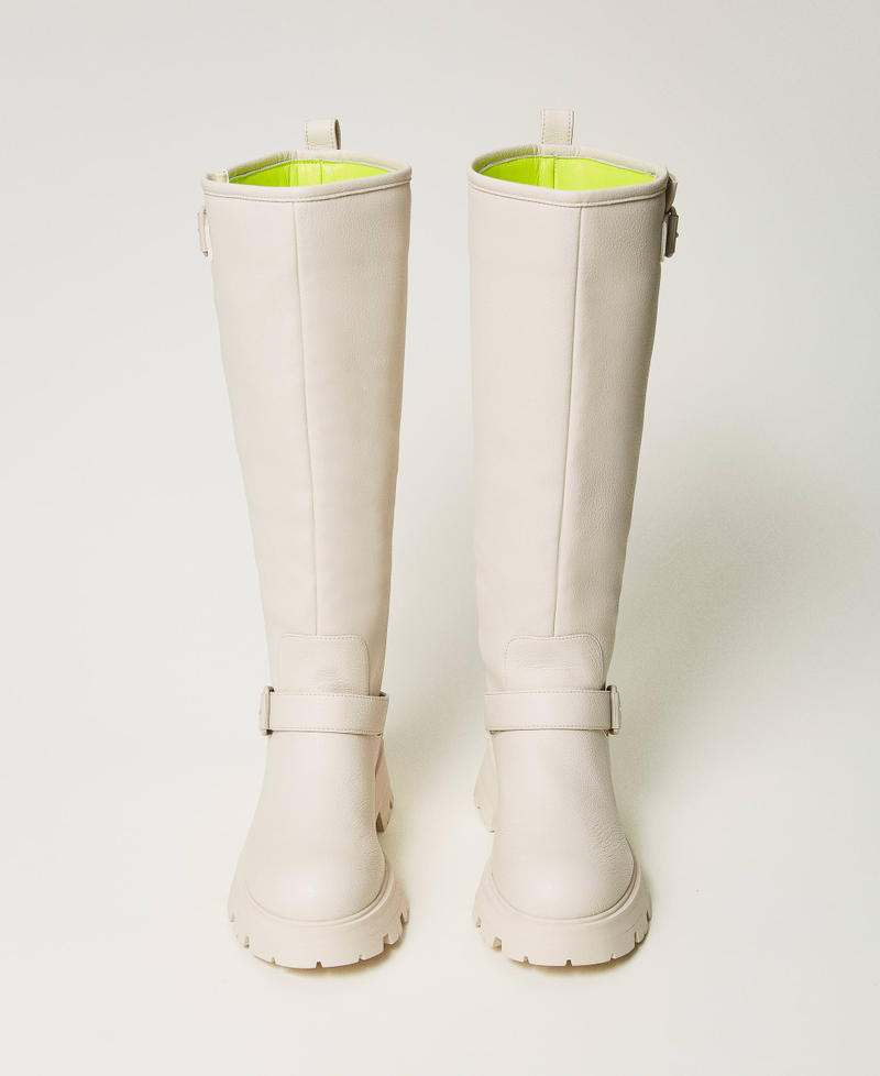 MYFO biker boots with buckles White Snow Woman 232AQP770_00282_04