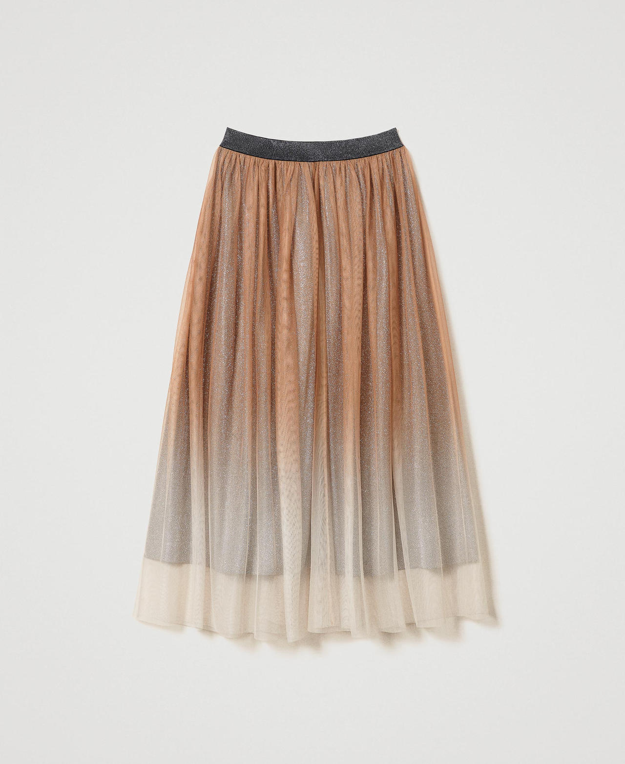 Fadeout print tulle skirt Irish Cream Hazelnut Woman 232AT2010_00790_0S