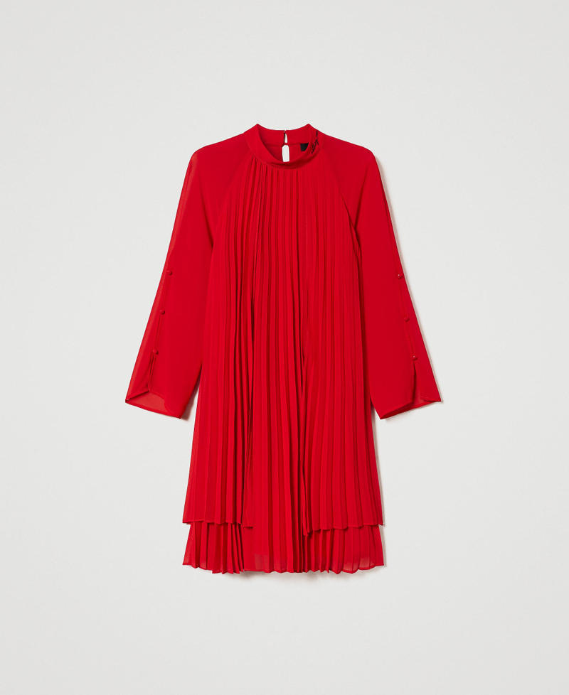 Short pleated georgette dress