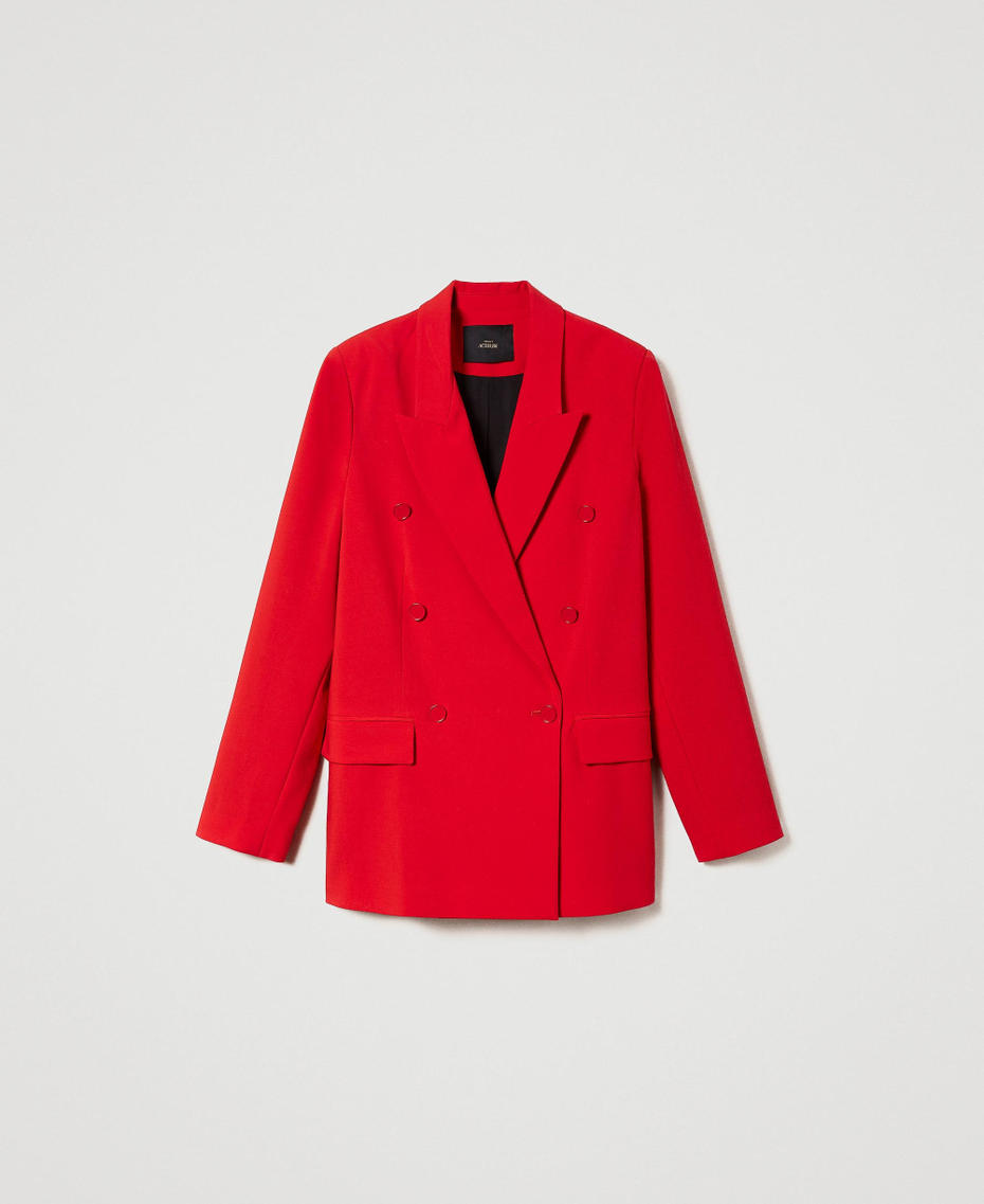 Zweireihiger Blazer aus technischem Twill