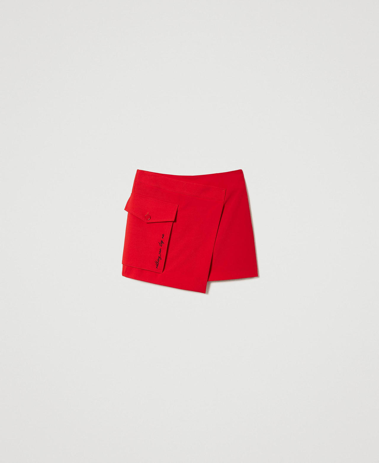 Minifalda de sarga técnica Rojo Geranio Mujer 232AT2032-0S