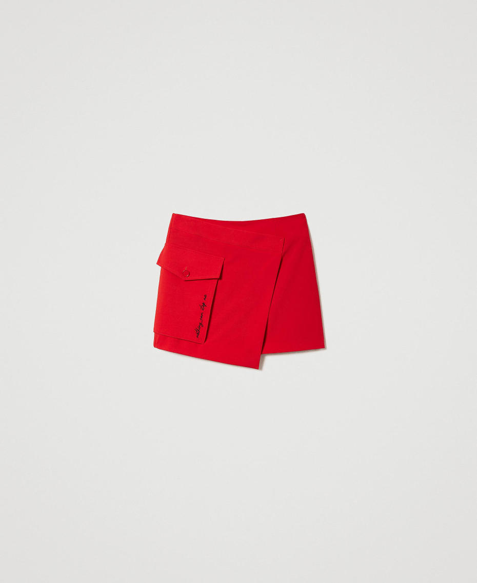 Minirock aus technischem Twill Geranienrot Frau 232AT2032_00725_S0