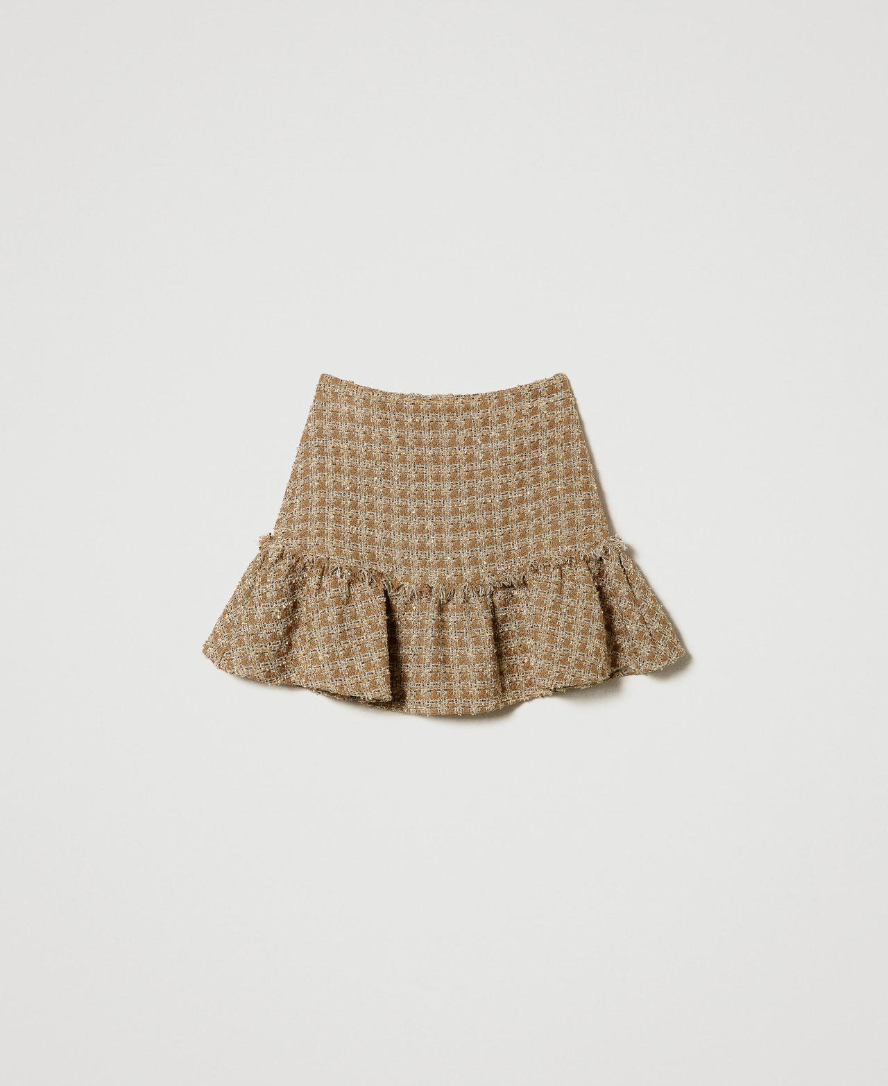 Bouclé mini skirt with lurex thread "Irish Cream" Brown Bouclé Woman 232AT2111-0S