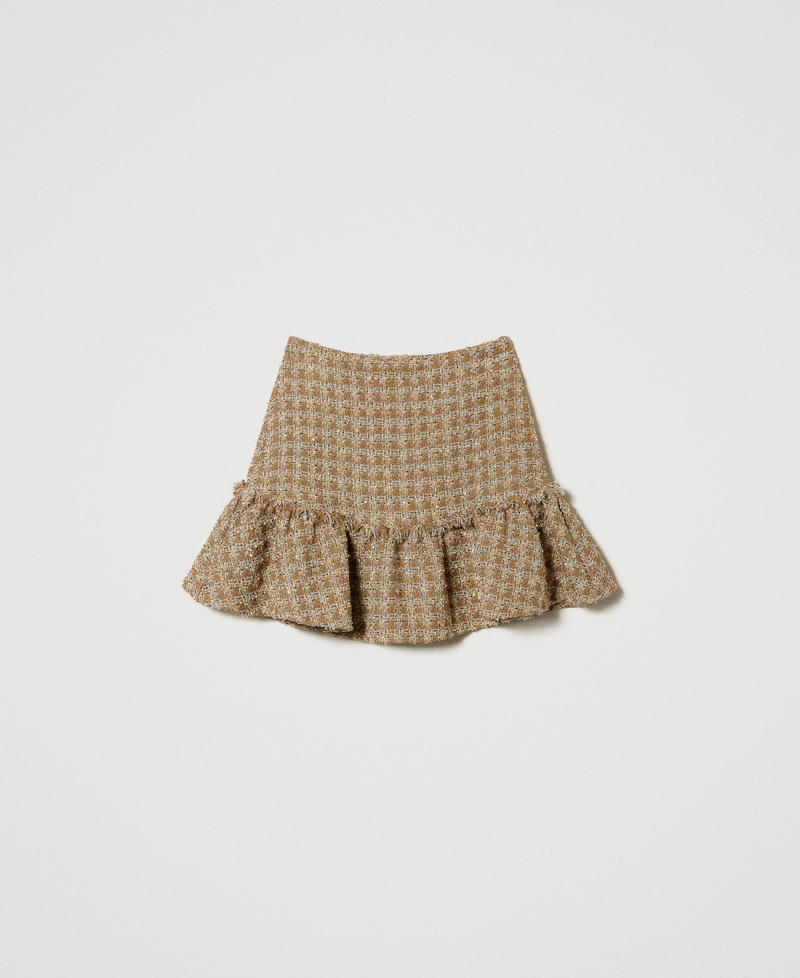 Bouclé mini skirt with lurex thread