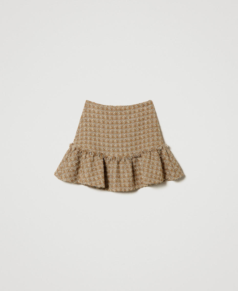 Bouclé mini skirt with lurex thread